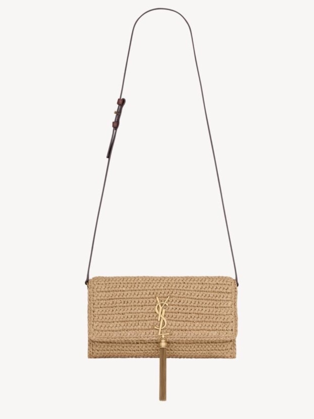 SAINT LAURENT Kate 99 tassel raffia shoulder bag crossbody bag clutch - Picture 11 of 11